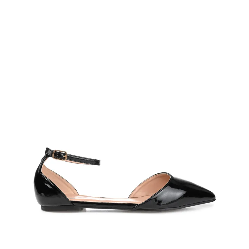REBA D'ORSAY FLATS IN VEGAN LEATHER - Patent Black sold by Journee Collection