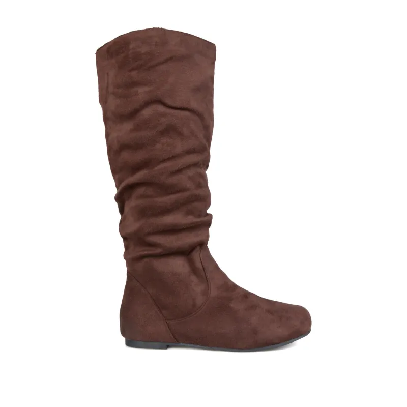REBECCA KNEE HIGH BOOTS IN FAUX SUEDE - Brown sold by Journee Collection
