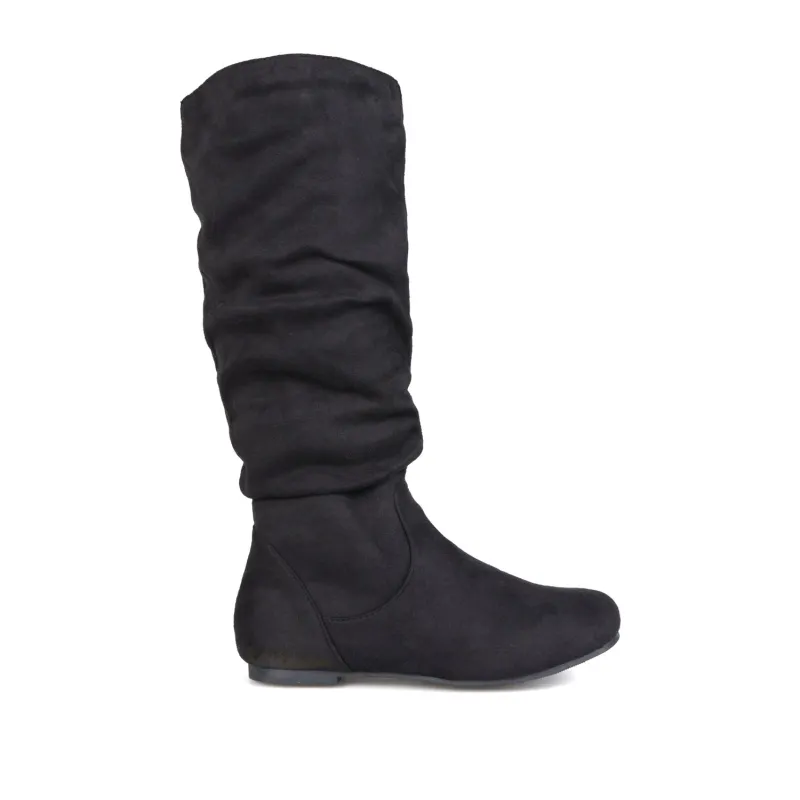 REBECCA KNEE HIGH BOOTS IN FAUX SUEDE - Black sold by Journee Collection