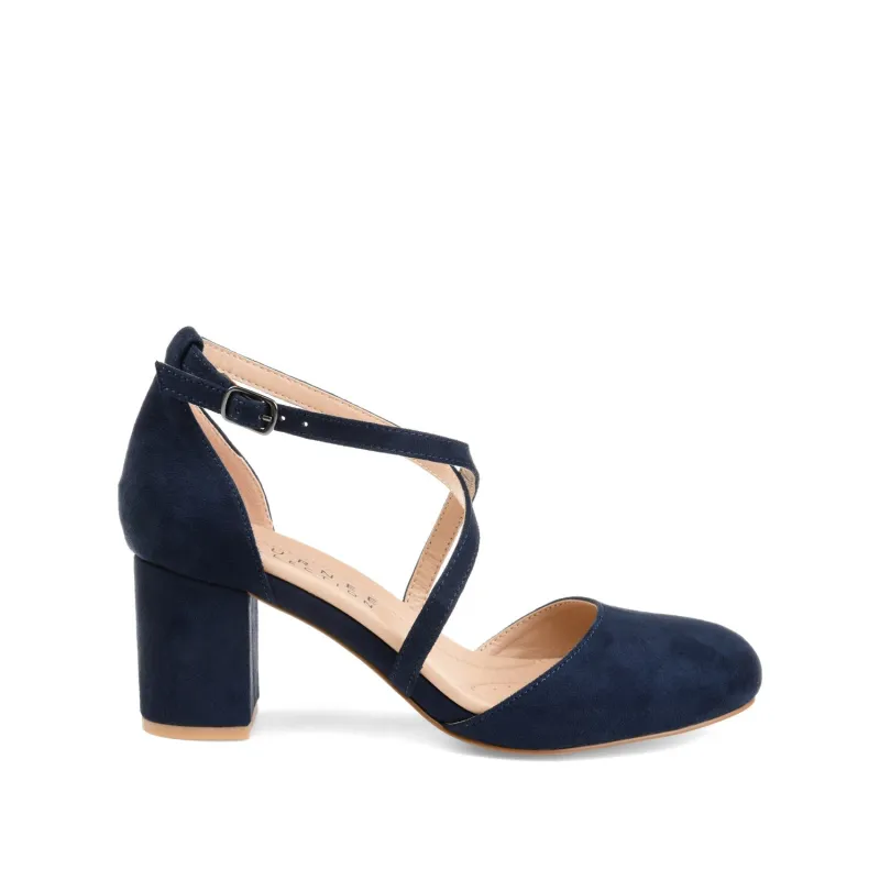 FOSTER D'ORSAY PUMP HEELS IN FAUX SUEDE - Navy Nubuck sold by Journee Collection