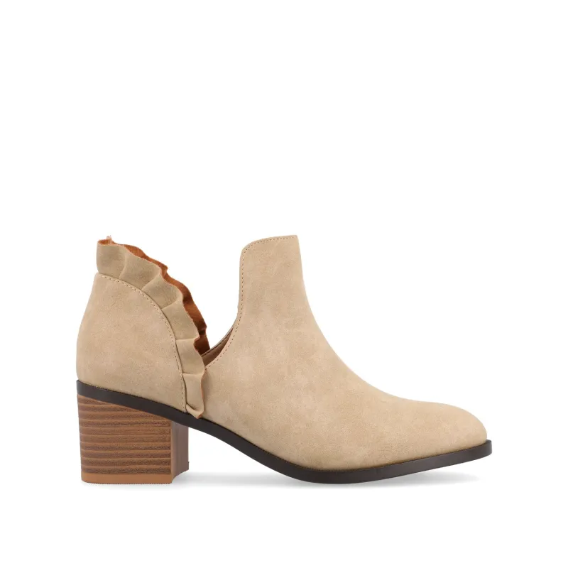 LENNIE BLOCK HEELED BOOTIES IN VEGAN LEATHER - Taupe sold by Journee Collection