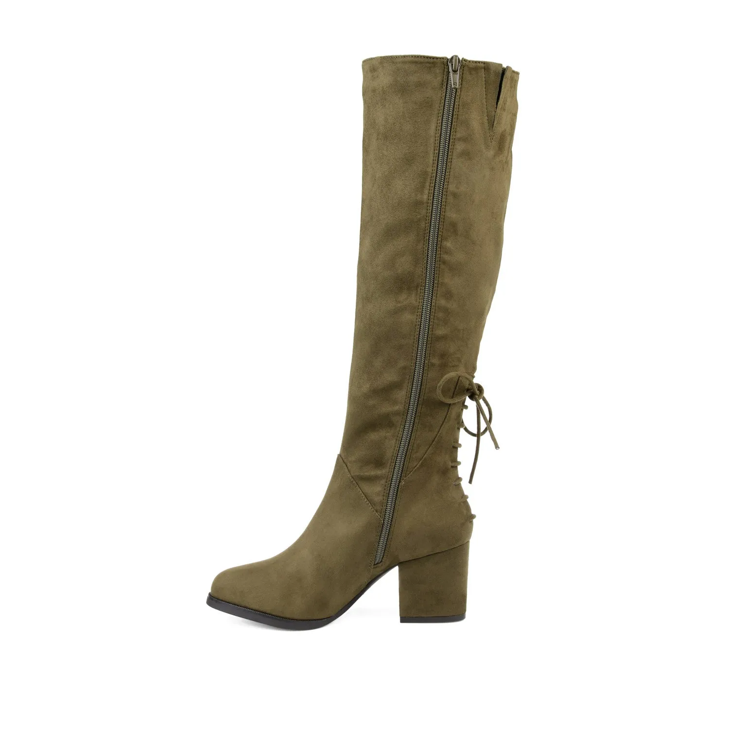 LEEDA KNEE-HIGH BOOTS IN FAUX SUEDE - Olive sold by Journee Collection product image thumbnail 3