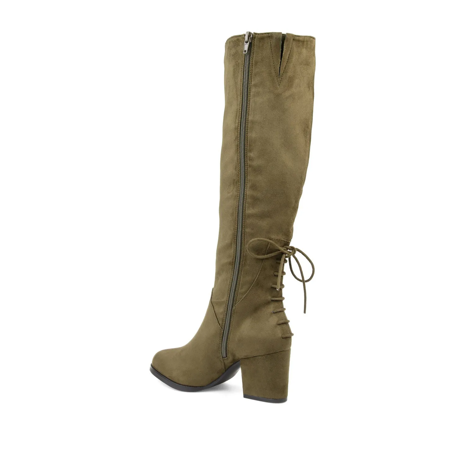 LEEDA KNEE-HIGH BOOTS IN FAUX SUEDE - Olive sold by Journee Collection product image thumbnail 4