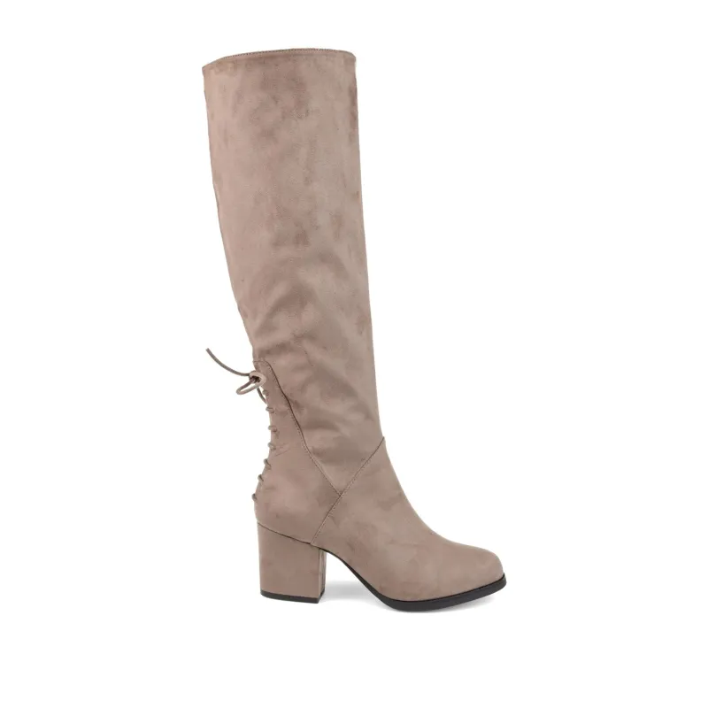 LEEDA KNEE-HIGH BOOTS IN FAUX SUEDE - Taupe sold by Journee Collection