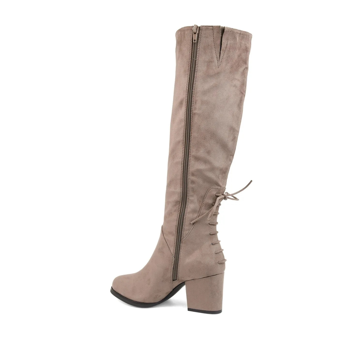 LEEDA KNEE-HIGH BOOTS IN FAUX SUEDE - Taupe sold by Journee Collection product image thumbnail 4