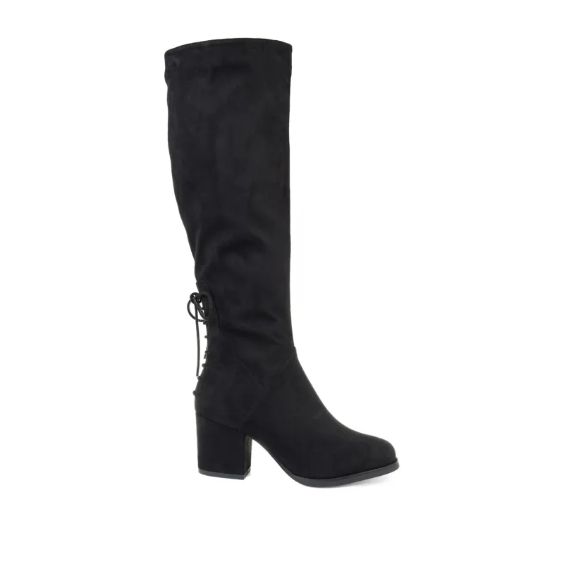 LEEDA KNEE-HIGH BOOTS IN FAUX SUEDE - Black sold by Journee Collection
