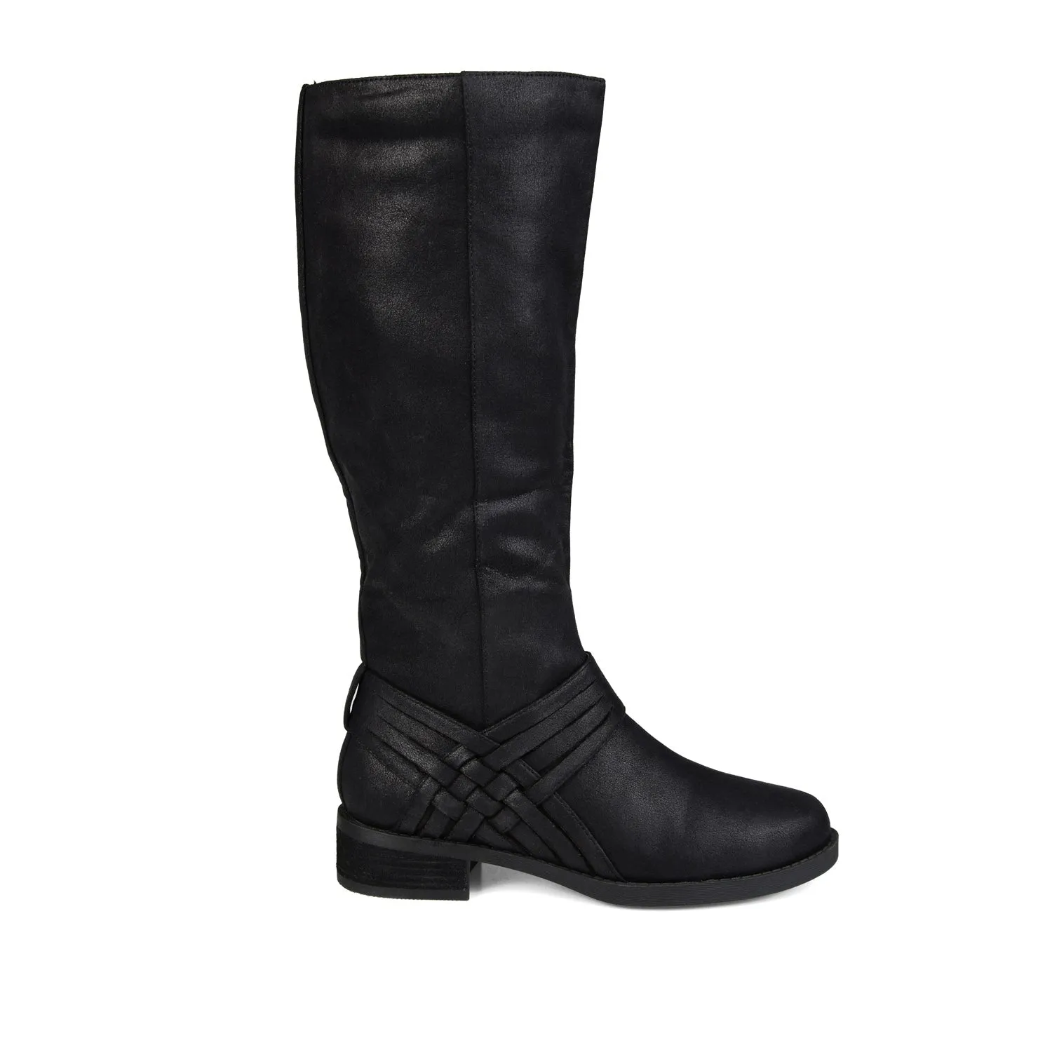 MEG RIDING BOOTS IN X-WIDE CALF - Black PU sold by Journee Collection