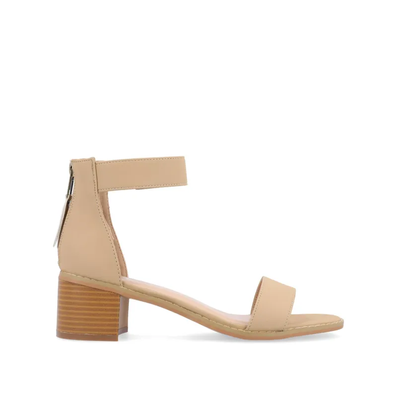 PERCY STRAPPY HEELS IN VEGAN LEATHER - Nude sold by Journee Collection