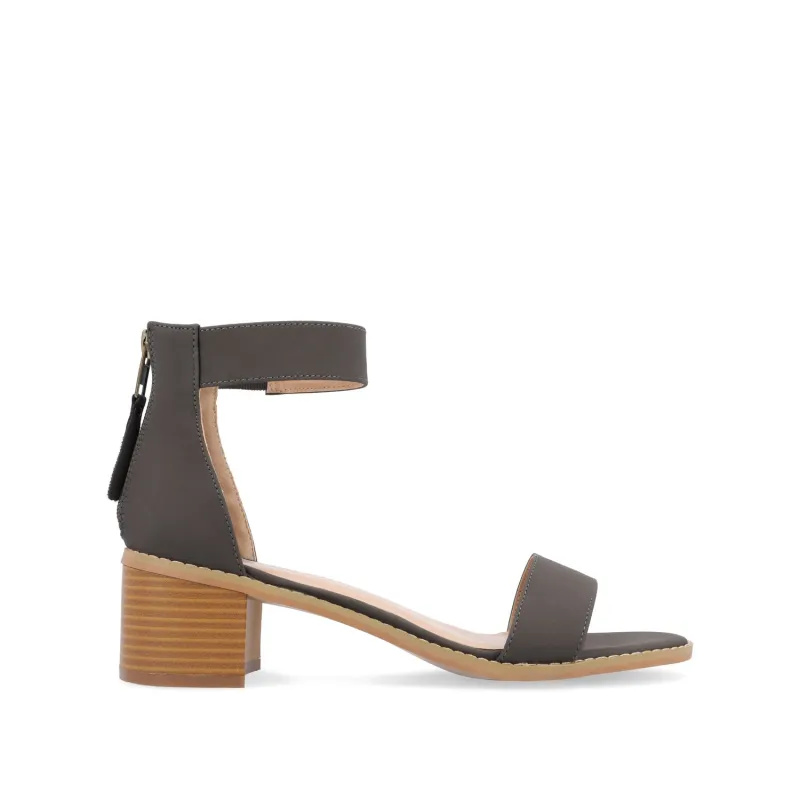 PERCY STRAPPY HEELS IN VEGAN LEATHER - Grey sold by Journee Collection