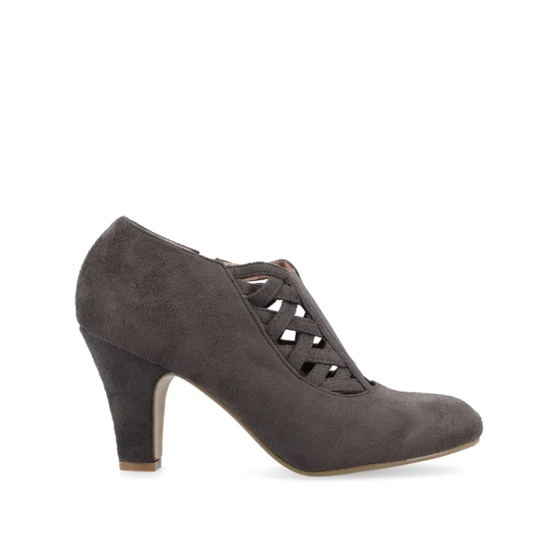 PIPER CONE HEELED BOOTIES IN FAUX SUEDE - Grey sold by Journee Collection