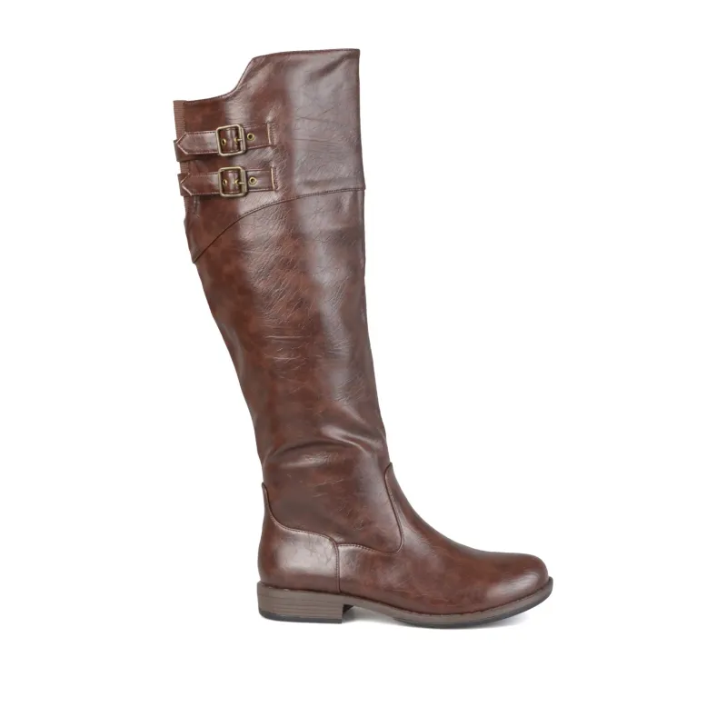 TORI RIDING BOOTS IN X-WIDE CALF - Brown sold by Journee Collection