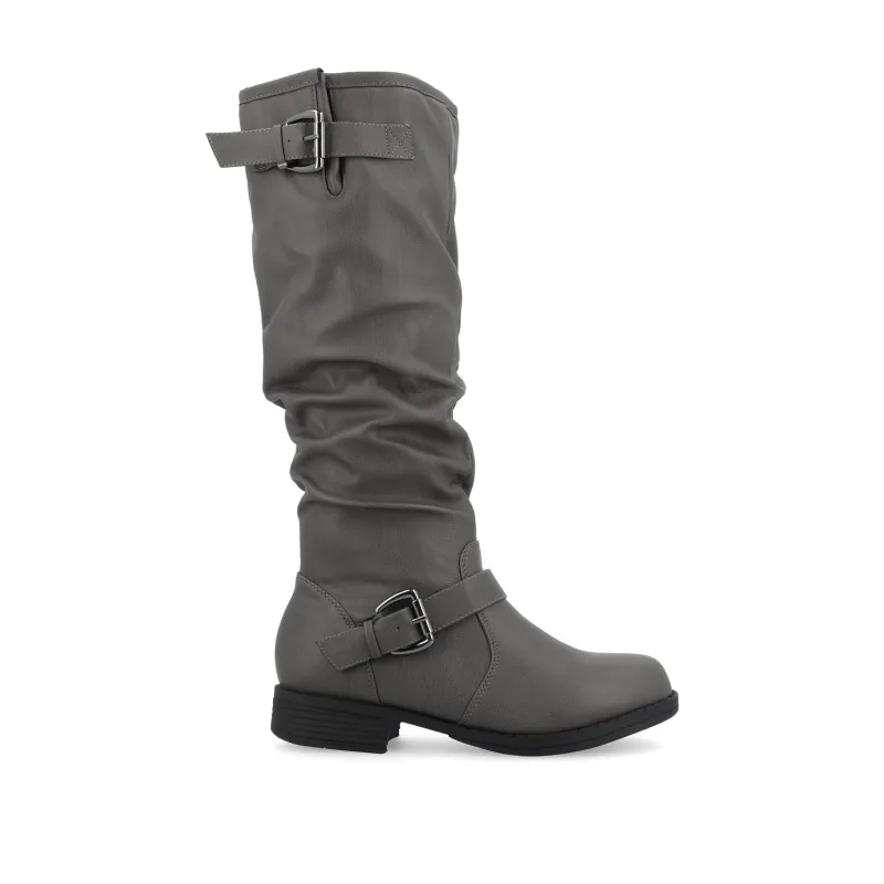 STORMY RIDING BOOTS IN WIDE CALF - Grey sold by Journee Collection