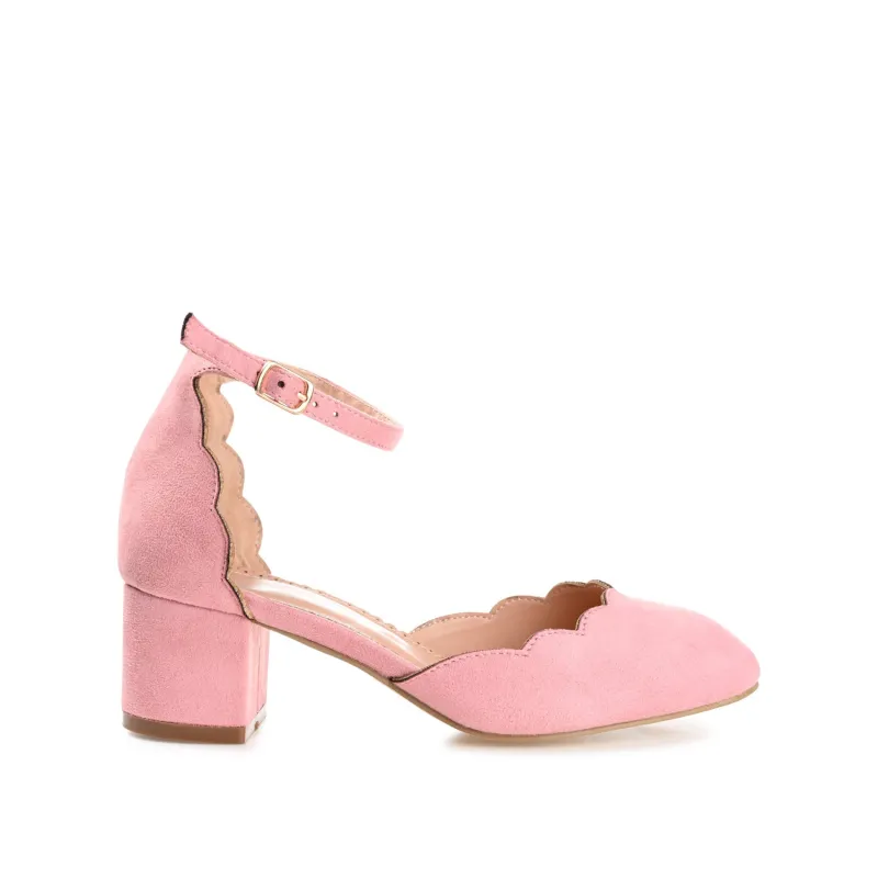 EDNA D'ORSAY PUMP HEELS IN FAUX SUEDE - Blush Faux Suede sold by Journee Collection