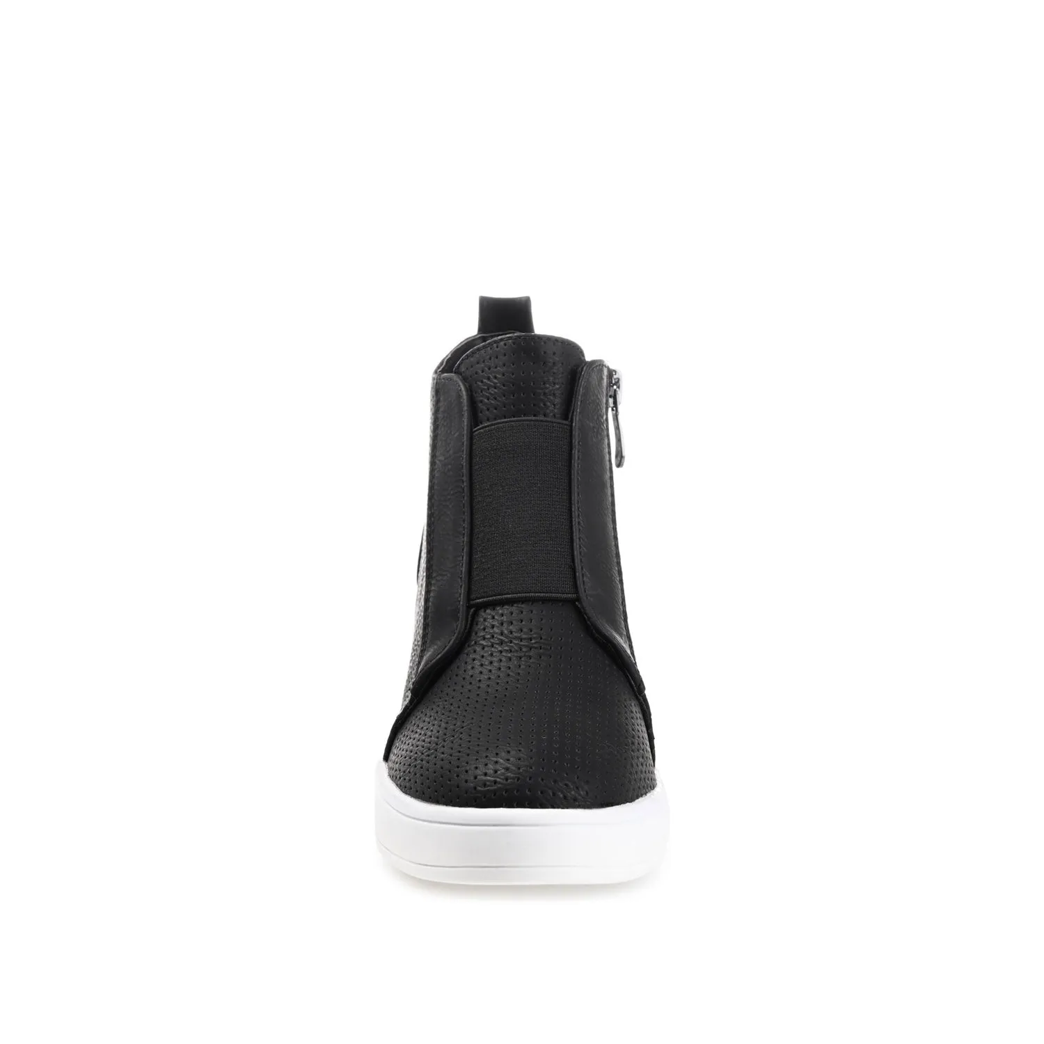 CLARA WEDGE SNEAKERS IN VEGAN LEATHER - Black PU sold by Journee Collection product image thumbnail 5