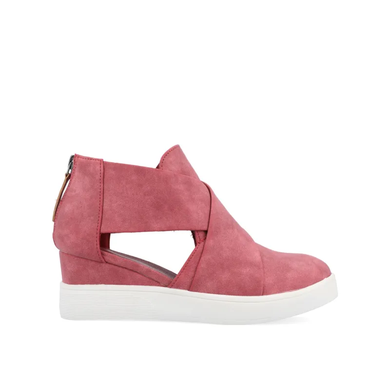 SEENA WEDGE SNEAKERS IN VEGAN LEATHER - Pink sold by Journee Collection