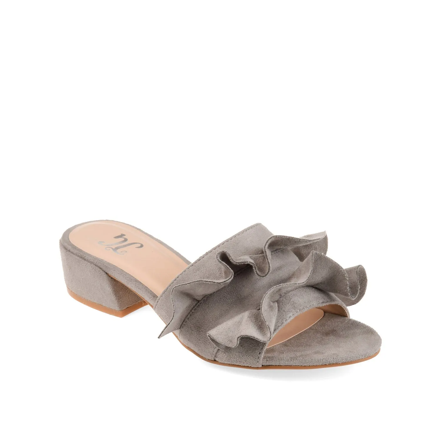 SABICA MULE BLOCK HEELS IN FAUX SUEDE - Grey sold by Journee Collection product image thumbnail 3