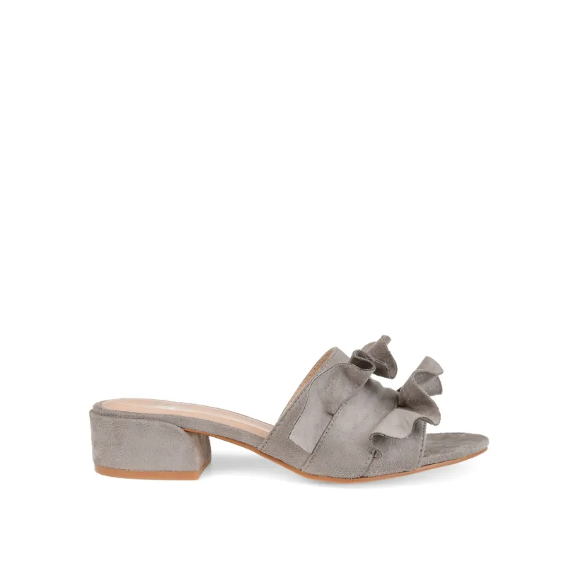 SABICA MULE BLOCK HEELS IN FAUX SUEDE - Grey sold by Journee Collection