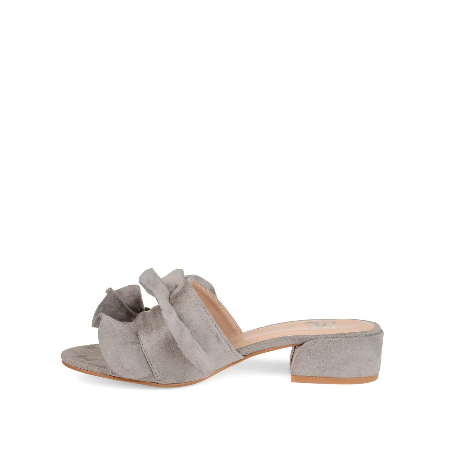 SABICA MULE BLOCK HEELS IN FAUX SUEDE - Grey sold by Journee Collection product image thumbnail 4