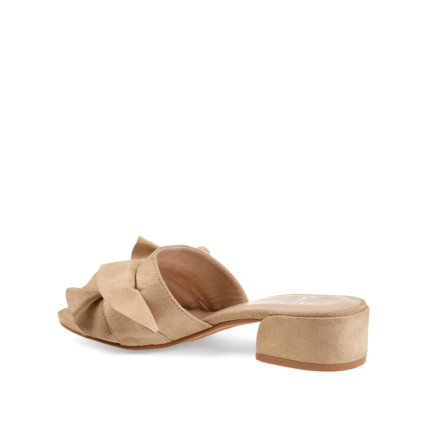SABICA MULE BLOCK HEELS IN FAUX SUEDE - Nude sold by Journee Collection product image thumbnail 4
