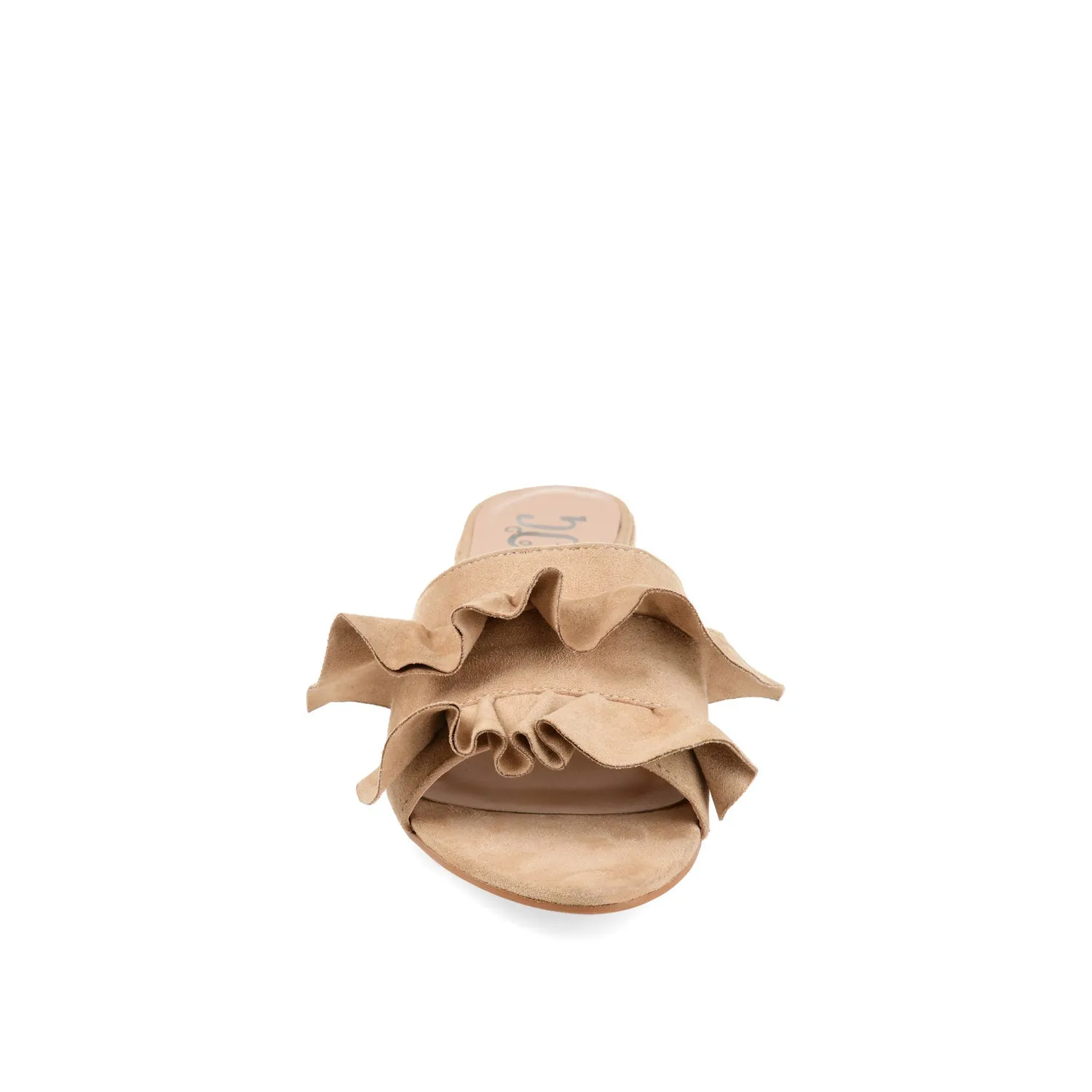 SABICA MULE BLOCK HEELS IN FAUX SUEDE - Nude sold by Journee Collection product image thumbnail 5