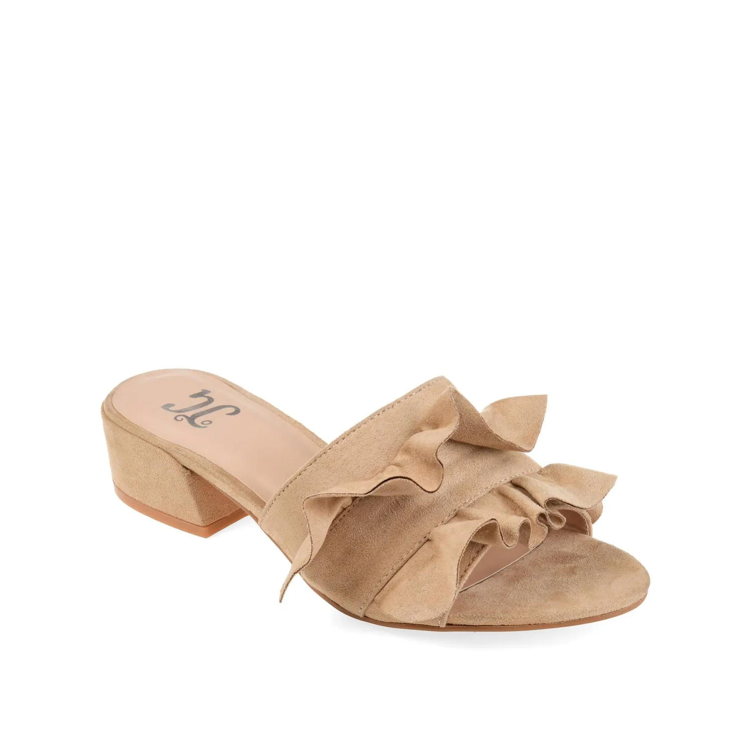 SABICA MULE BLOCK HEELS IN FAUX SUEDE - Nude sold by Journee Collection product image thumbnail 2