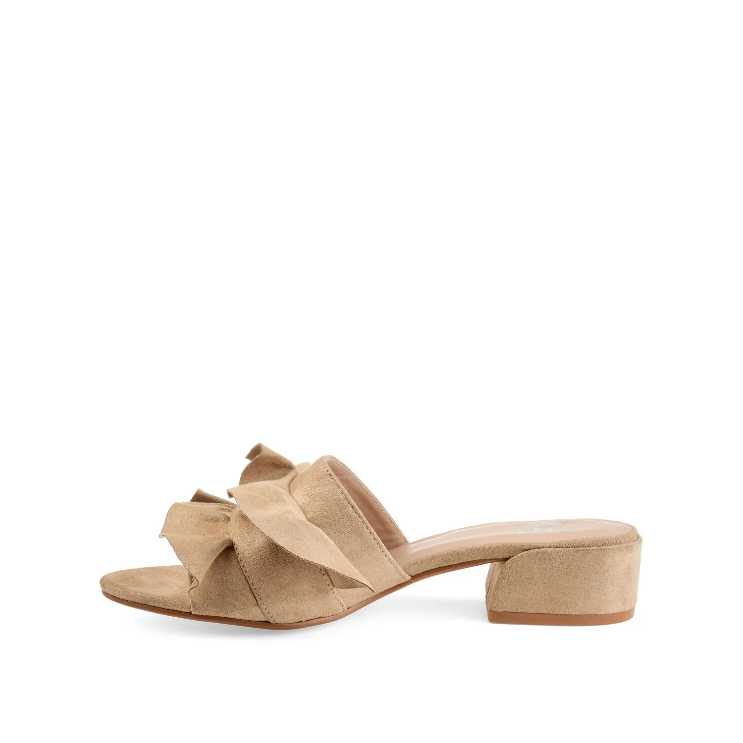 SABICA MULE BLOCK HEELS IN FAUX SUEDE - Nude sold by Journee Collection product image thumbnail 3