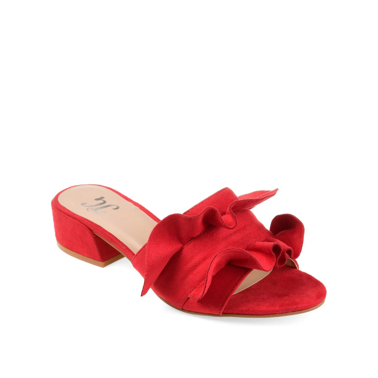 SABICA MULE BLOCK HEELS IN FAUX SUEDE - Red sold by Journee Collection product image thumbnail 2