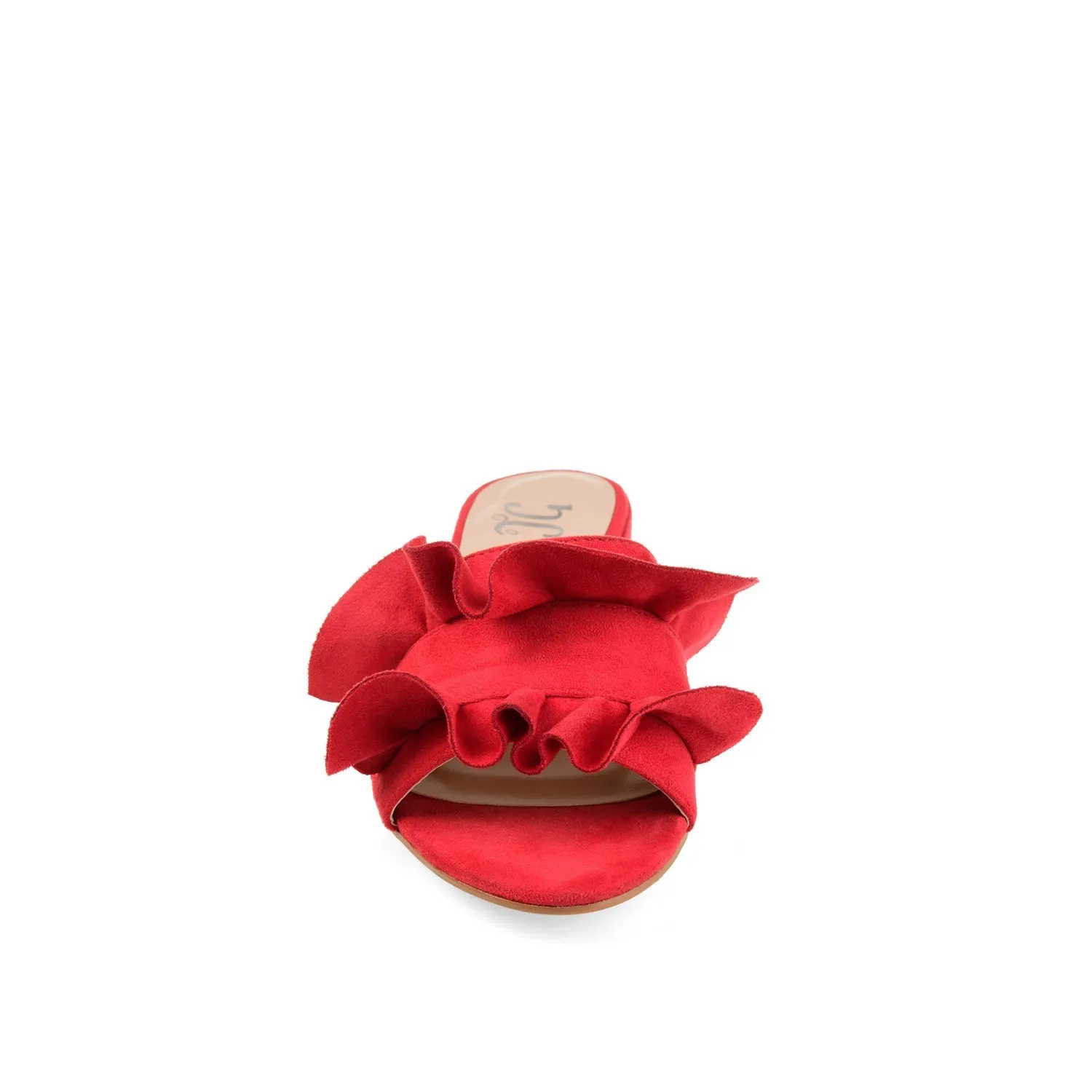 SABICA MULE BLOCK HEELS IN FAUX SUEDE - Red sold by Journee Collection product image thumbnail 5