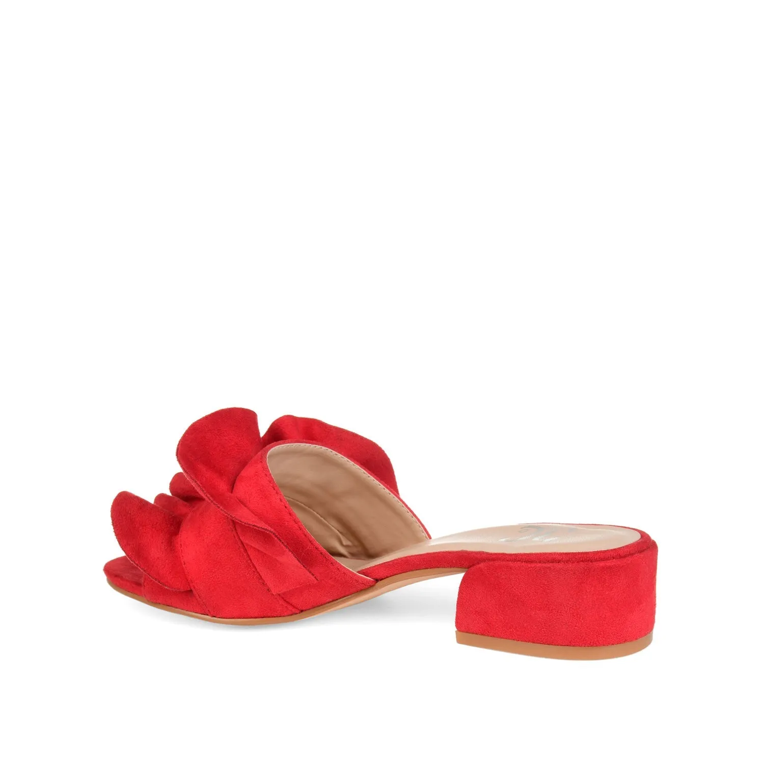SABICA MULE BLOCK HEELS IN FAUX SUEDE - Red sold by Journee Collection product image thumbnail 4