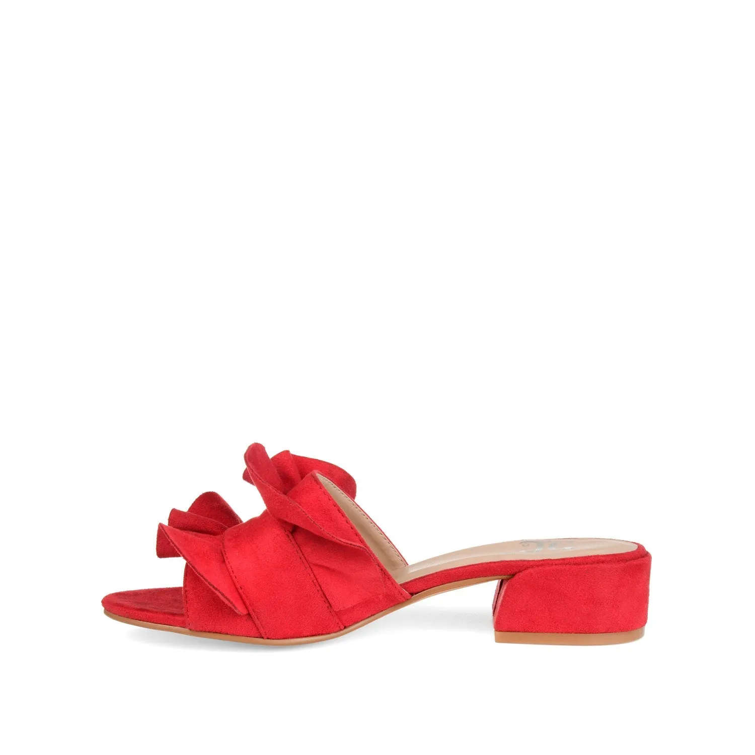 SABICA MULE BLOCK HEELS IN FAUX SUEDE - Red sold by Journee Collection product image thumbnail 3