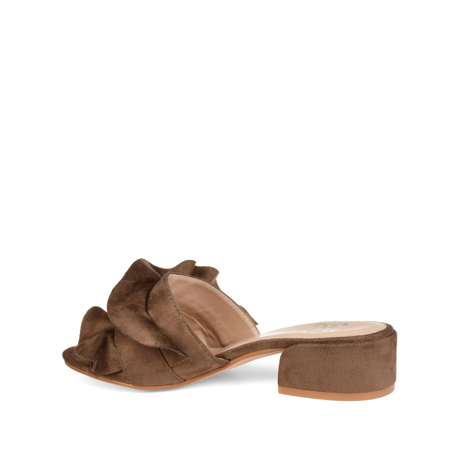 SABICA MULE BLOCK HEELS IN FAUX SUEDE - Taupe sold by Journee Collection product image thumbnail 4