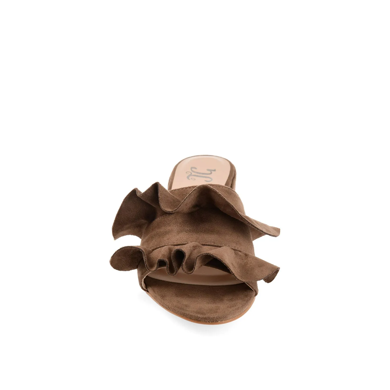 SABICA MULE BLOCK HEELS IN FAUX SUEDE - Taupe sold by Journee Collection product image thumbnail 5