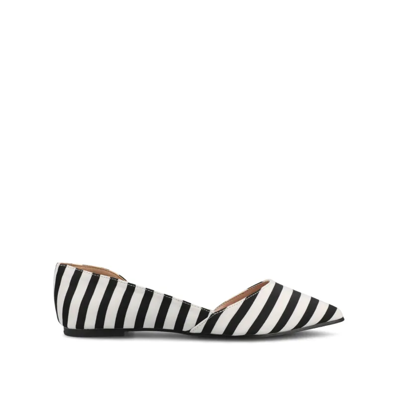 CORTNI D'ORSAY FLATS IN VEGAN LEATHER - Black Stripe PU sold by Journee Collection