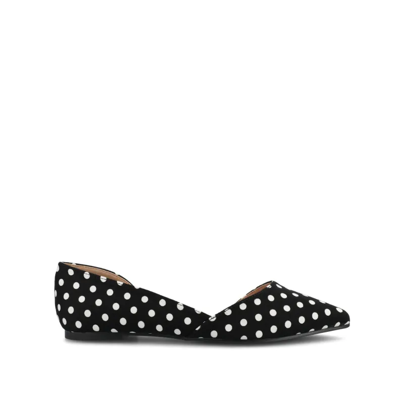 CORTNI D'ORSAY FLATS IN VEGAN LEATHER - Black Dot PU sold by Journee Collection