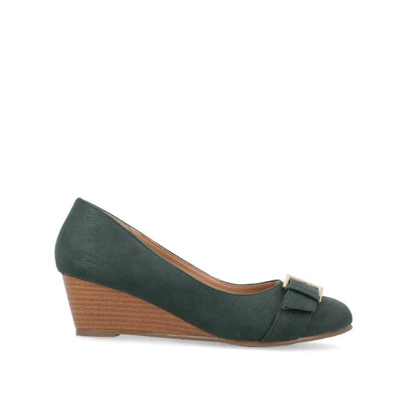 GRAYSN WEDGE HEELS IN VEGAN LEATHER - Green sold by Journee Collection