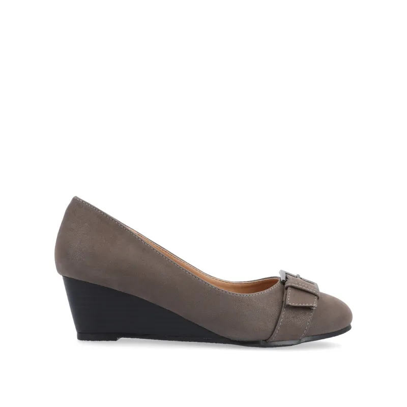 GRAYSN WEDGE HEELS IN VEGAN LEATHER - Grey sold by Journee Collection
