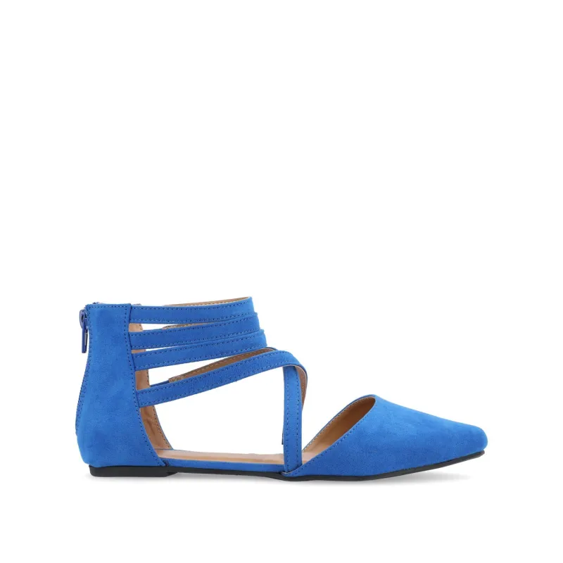 MARLEE D'ORSAY FLATS IN FAUX SUEDE - Blue sold by Journee Collection