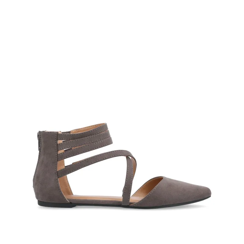 MARLEE D'ORSAY FLATS IN FAUX SUEDE - Grey sold by Journee Collection