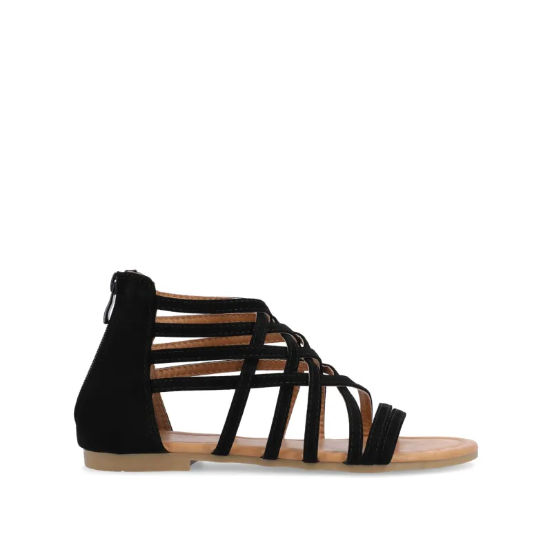 HANNI GLADIATOR SANDALS IN WIDE - Black PU sold by Journee Collection