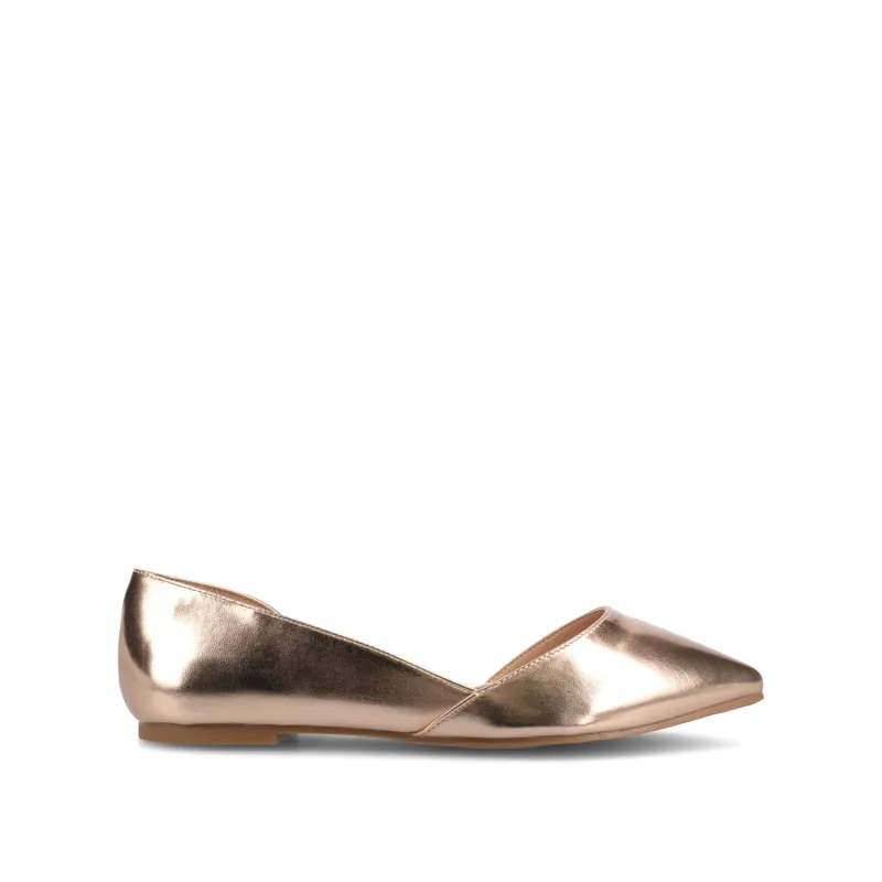CORTNI D'ORSAY FLATS IN VEGAN LEATHER - Rose Gold PU sold by Journee Collection