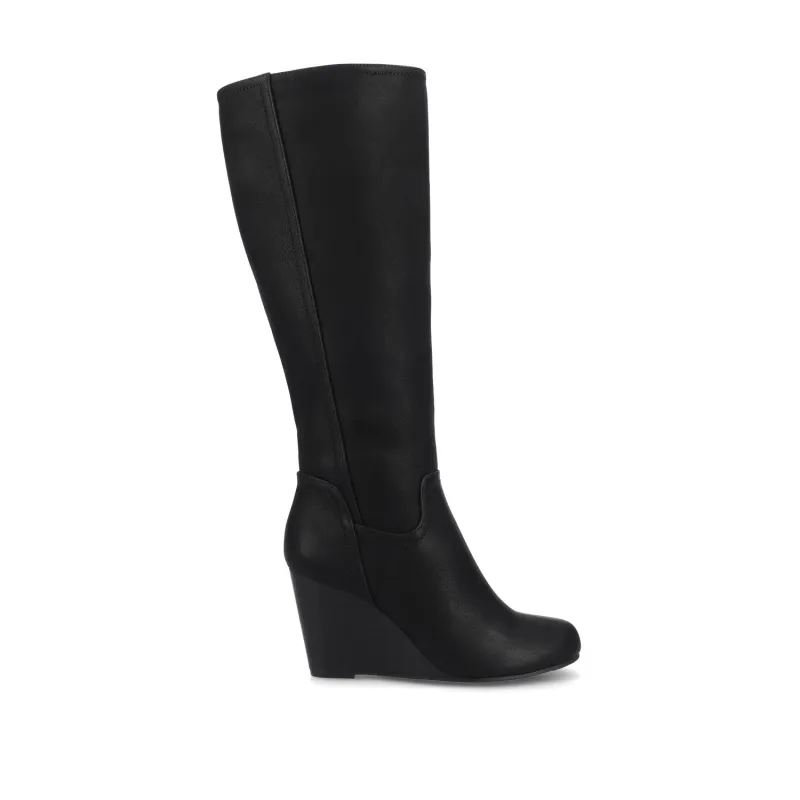 LANGLY KNEE-HIGH BOOTS IN VEGAN LEATHER - Black sold by Journee Collection