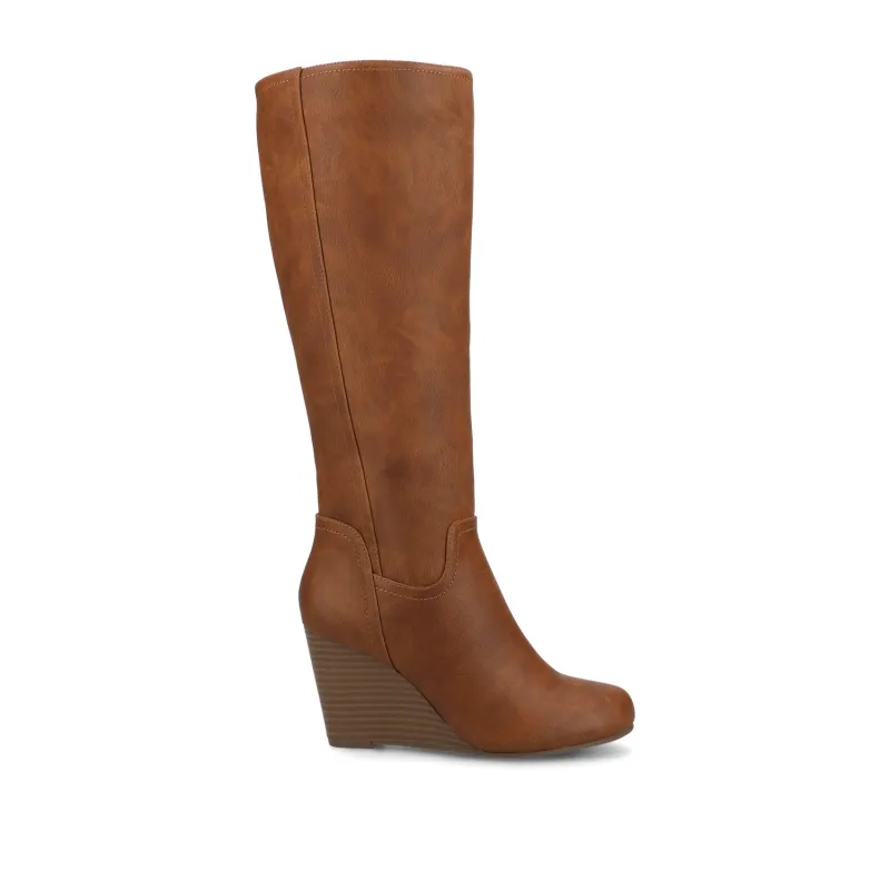 LANGLY KNEE-HIGH BOOTS IN WIDE CALF - Brown made by Journee Collection