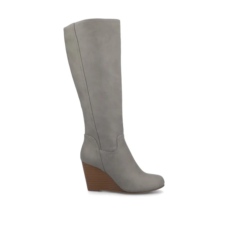 LANGLY KNEE-HIGH BOOTS IN WIDE CALF - Grey made by Journee Collection