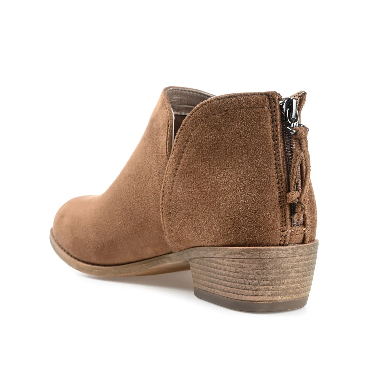 LIVVY ZIP-UP BOOTIES IN FAUX SUEDE - Taupe sold by Journee Collection product image thumbnail 4