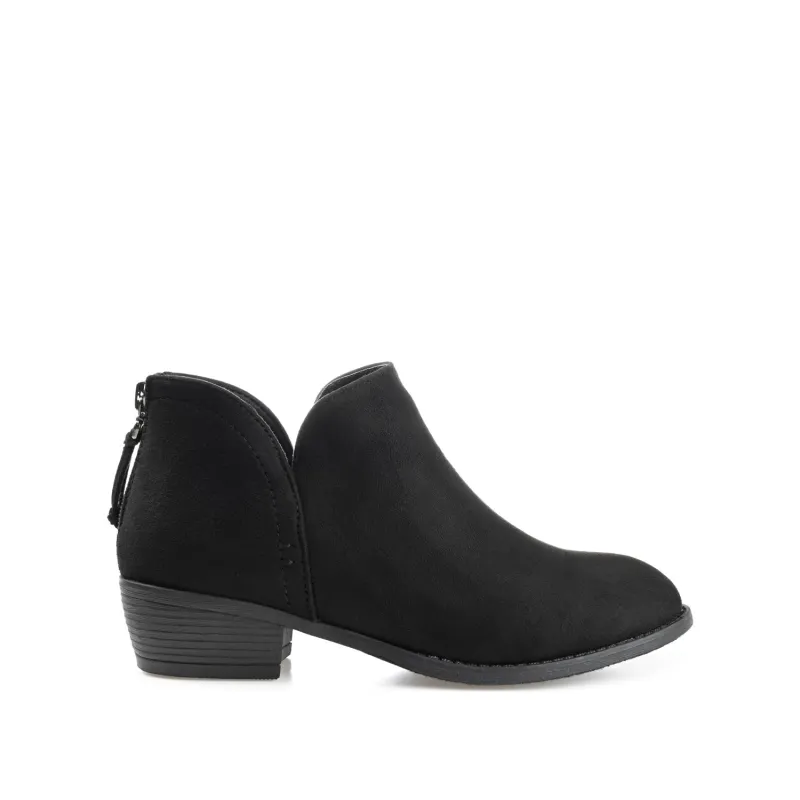 LIVVY ZIP-UP BOOTIES IN FAUX SUEDE - Black sold by Journee Collection