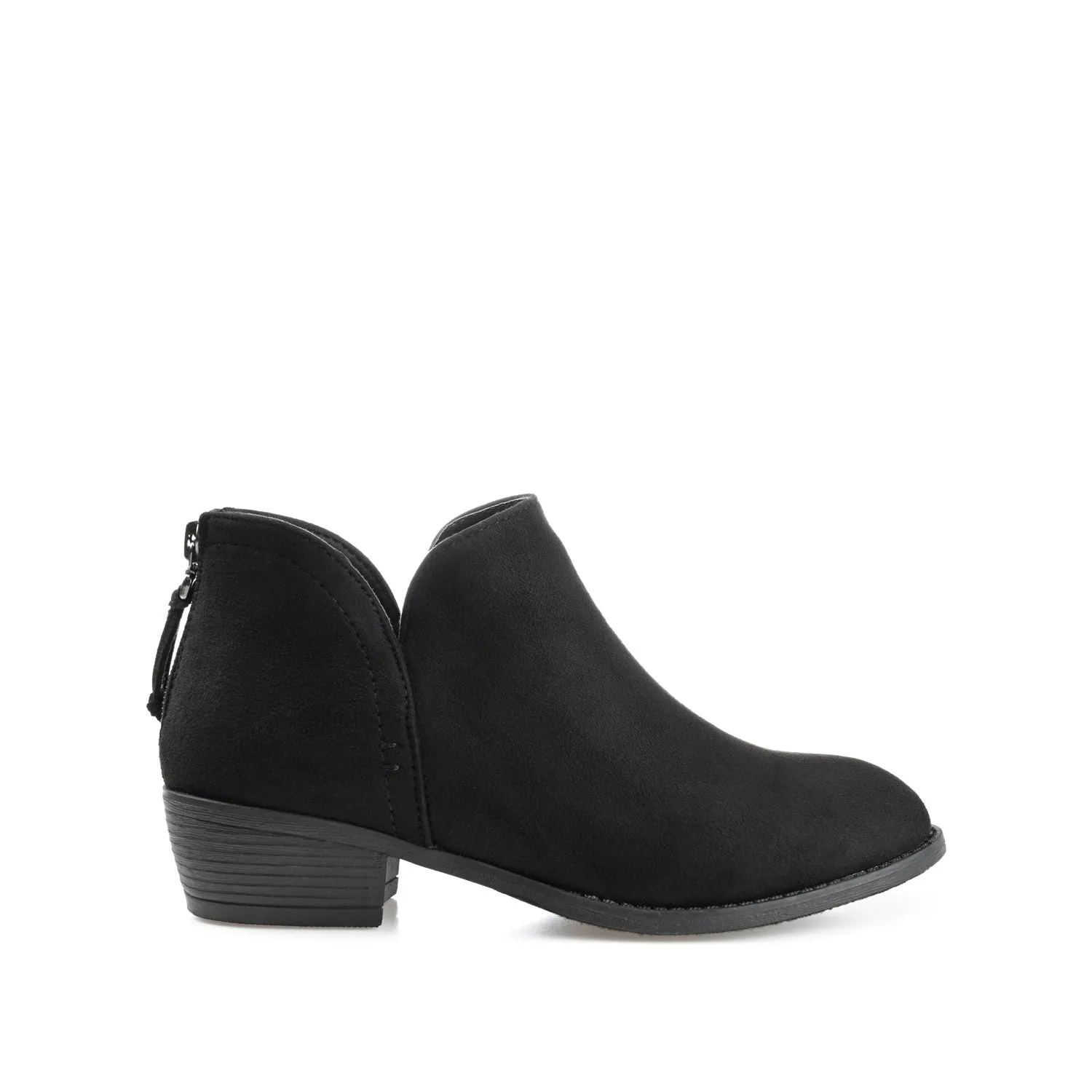 LIVVY ZIP-UP BOOTIES IN FAUX SUEDE - Black sold by Journee Collection