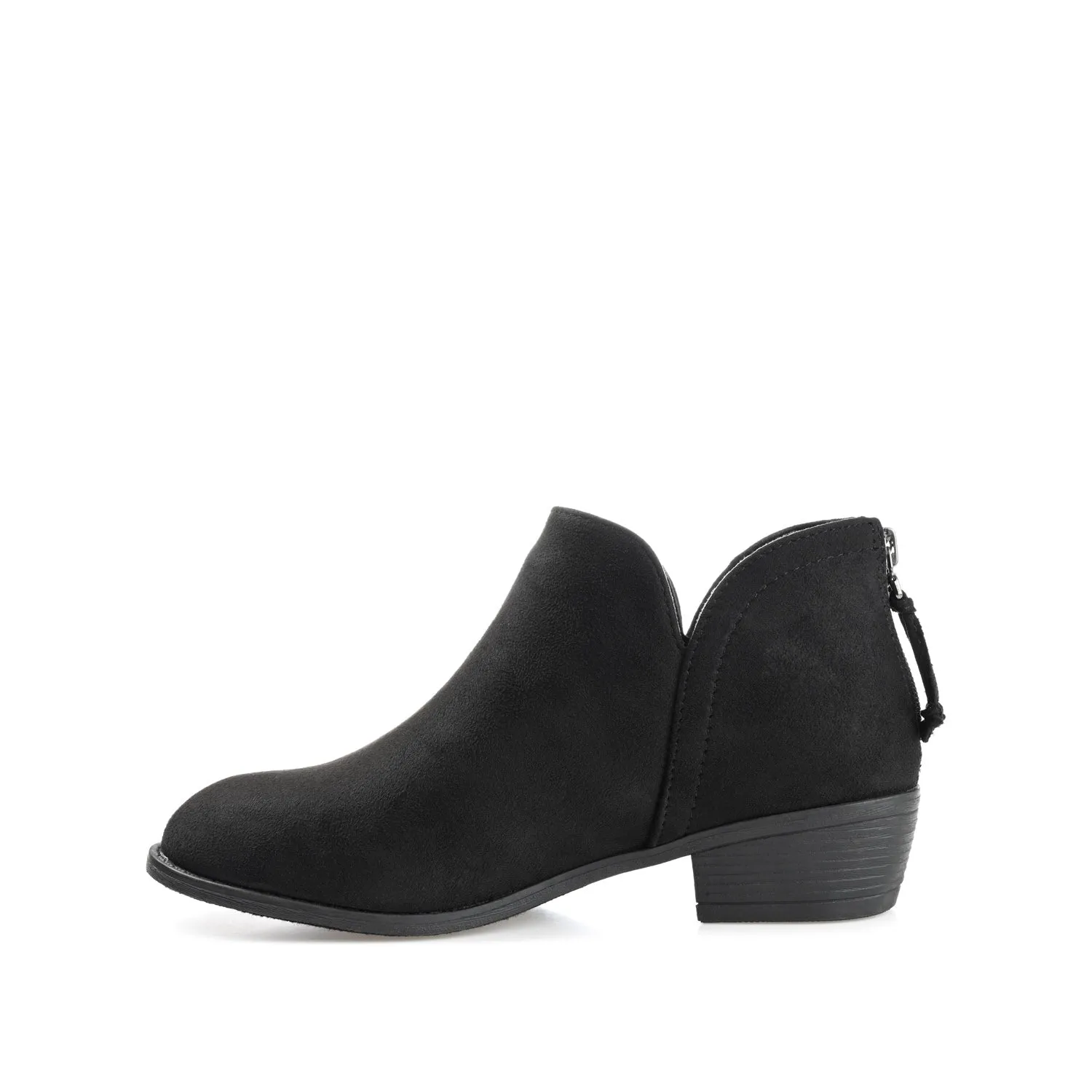 LIVVY ZIP-UP BOOTIES IN FAUX SUEDE - Black sold by Journee Collection product image thumbnail 3