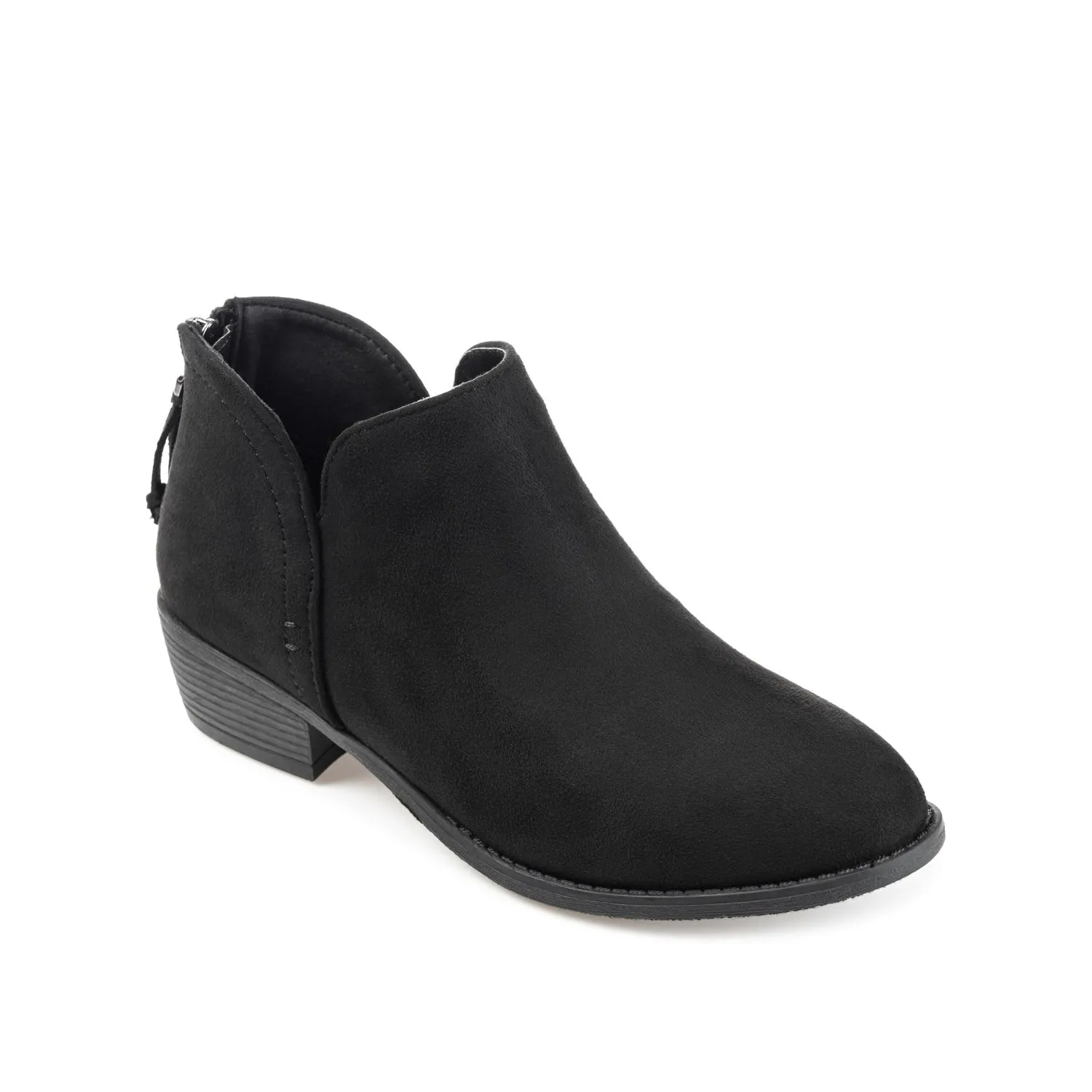 LIVVY ZIP-UP BOOTIES IN FAUX SUEDE - Black sold by Journee Collection product image thumbnail 2