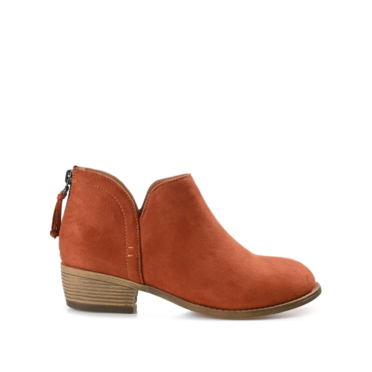 LIVVY ZIP-UP BOOTIES IN FAUX SUEDE - Clay sold by Journee Collection