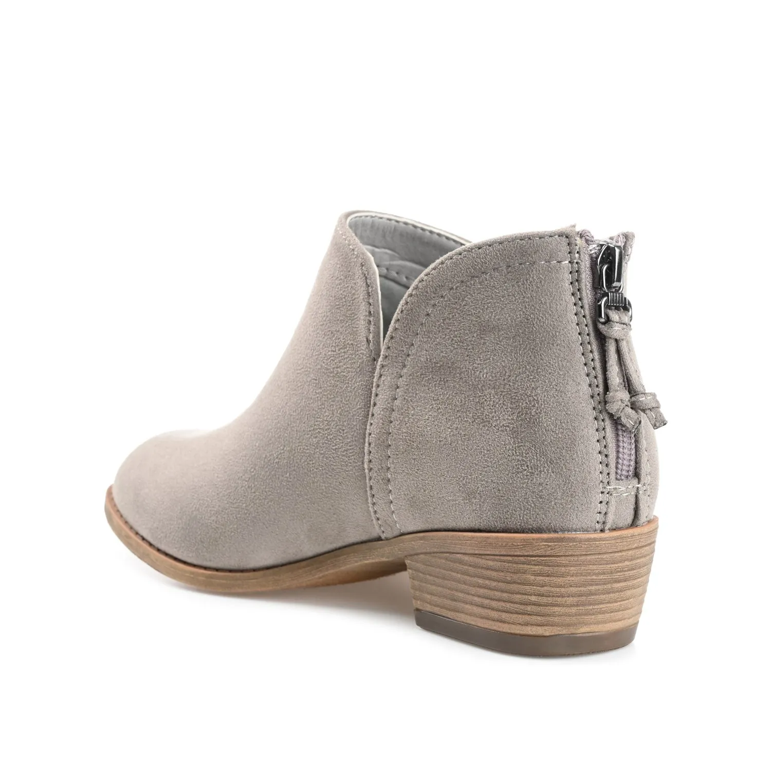 LIVVY ZIP-UP BOOTIES IN FAUX SUEDE - Grey sold by Journee Collection product image thumbnail 4